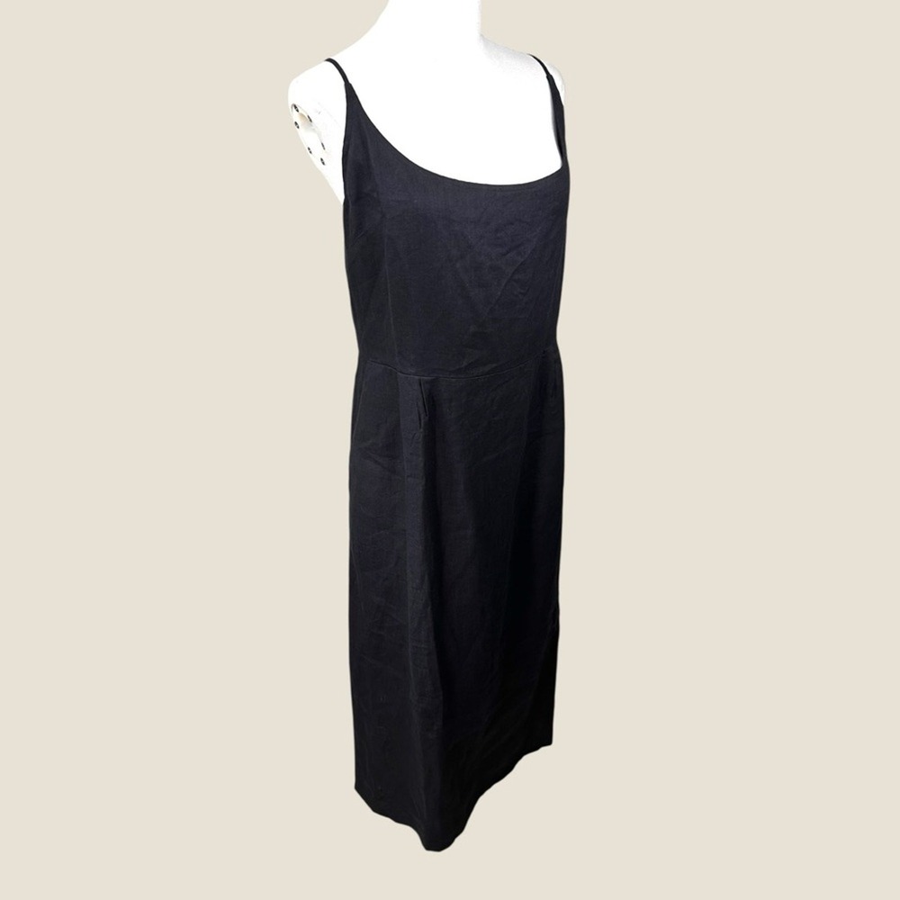 Sleek Black Midi Slip Dress - Women's - Picture 4 of 16
